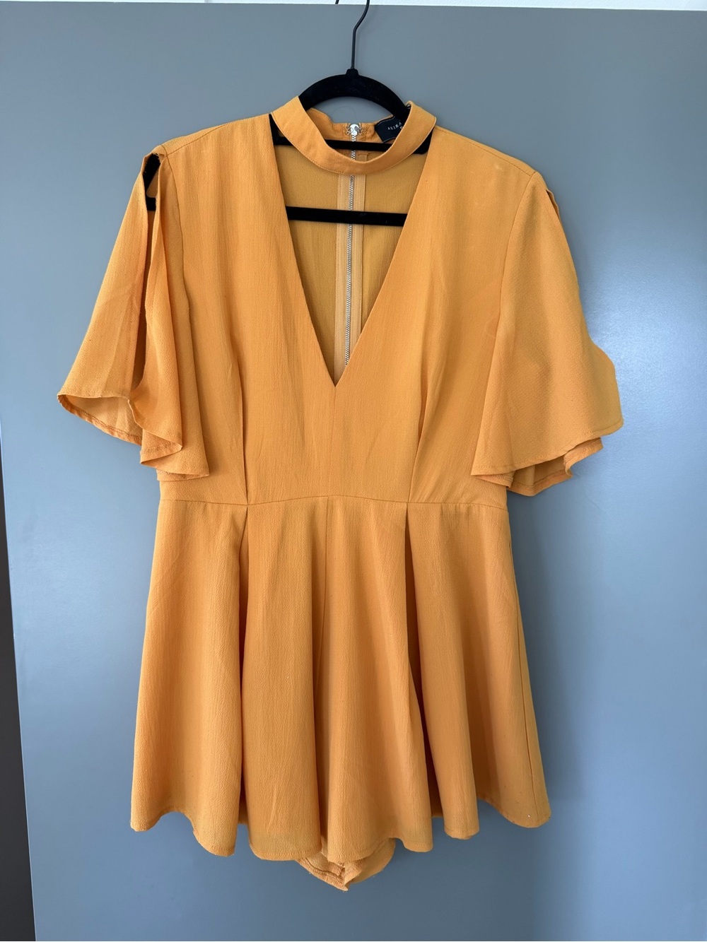 AKIRA Chicago Black Label Yellow V-Neck Romper
